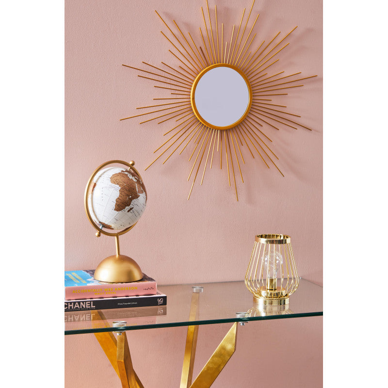 Set di 4 Mappamondi Eteria 19x16x30,5 Cm Oro/bianco