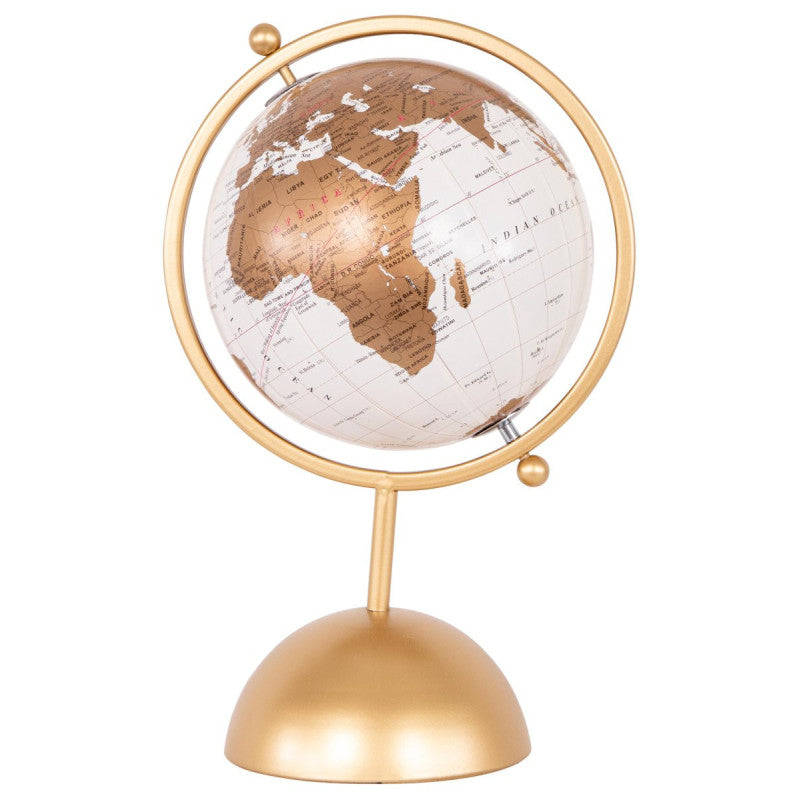 Set di 4 Mappamondi Eteria 19x16x30,5 Cm Oro/bianco