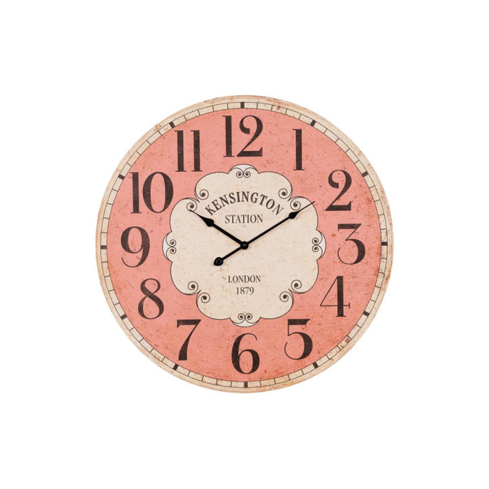 Set di 4 Orologi Da Parete In Mdf Portobello ø58 Cm Rosa/naturale