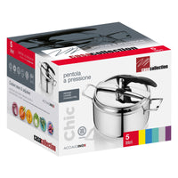 Set di 4 Pentole A Pressione Chic Ø 20 Cm/ Lt 5 Acciaio Inox 18/0