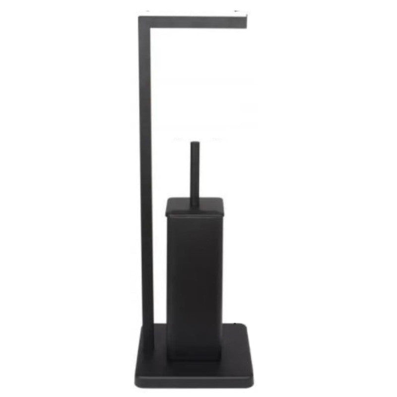 Set di 4 Piantena Portarotolo Musa Nero Con Scopino Wc