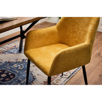 Set di 4 Poltrone Shirley In Tessuto Ocra