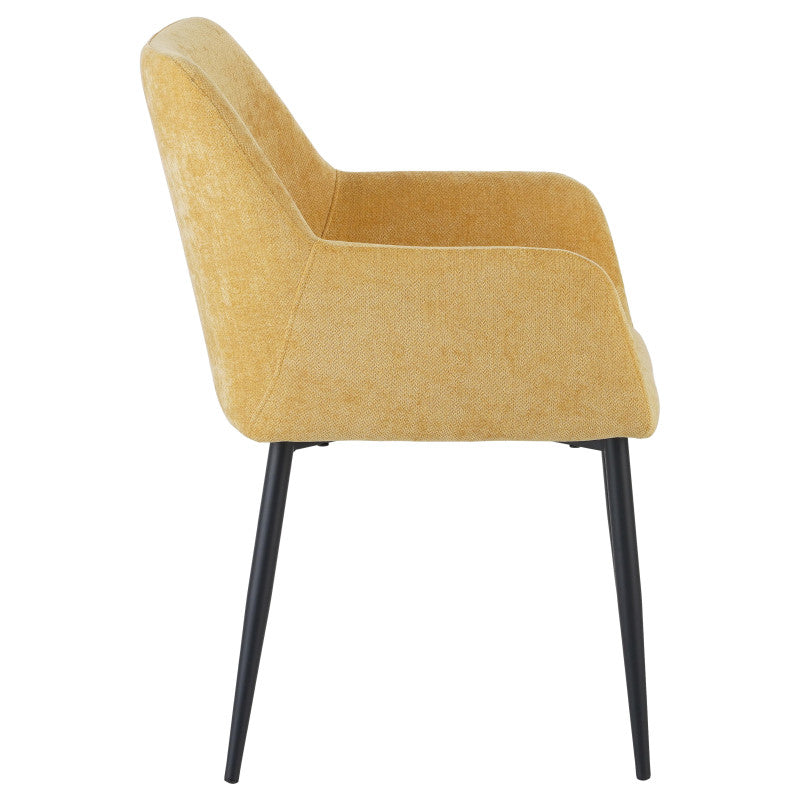 Set di 4 Poltrone Shirley In Tessuto Ocra