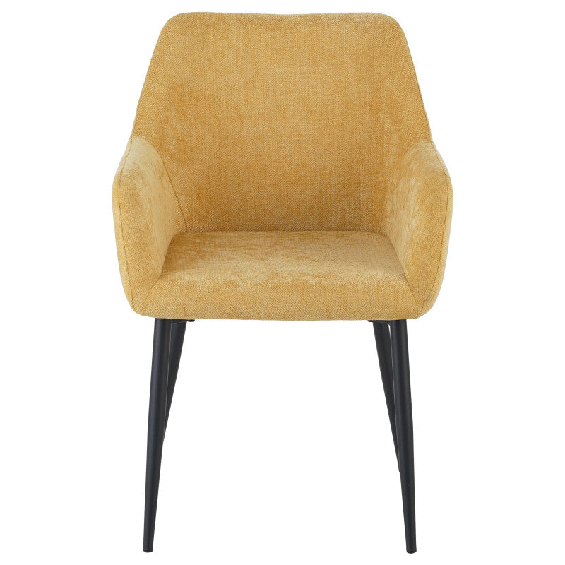 Set di 4 Poltrone Shirley In Tessuto Ocra