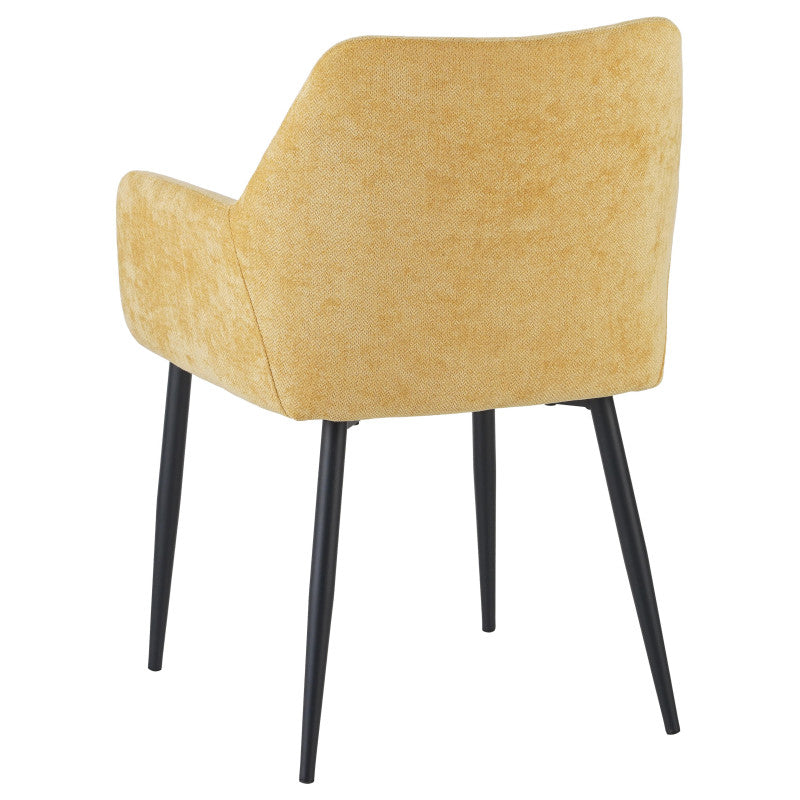 Set di 4 Poltrone Shirley In Tessuto Ocra