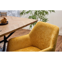 Set di 4 Poltrone Shirley In Tessuto Ocra