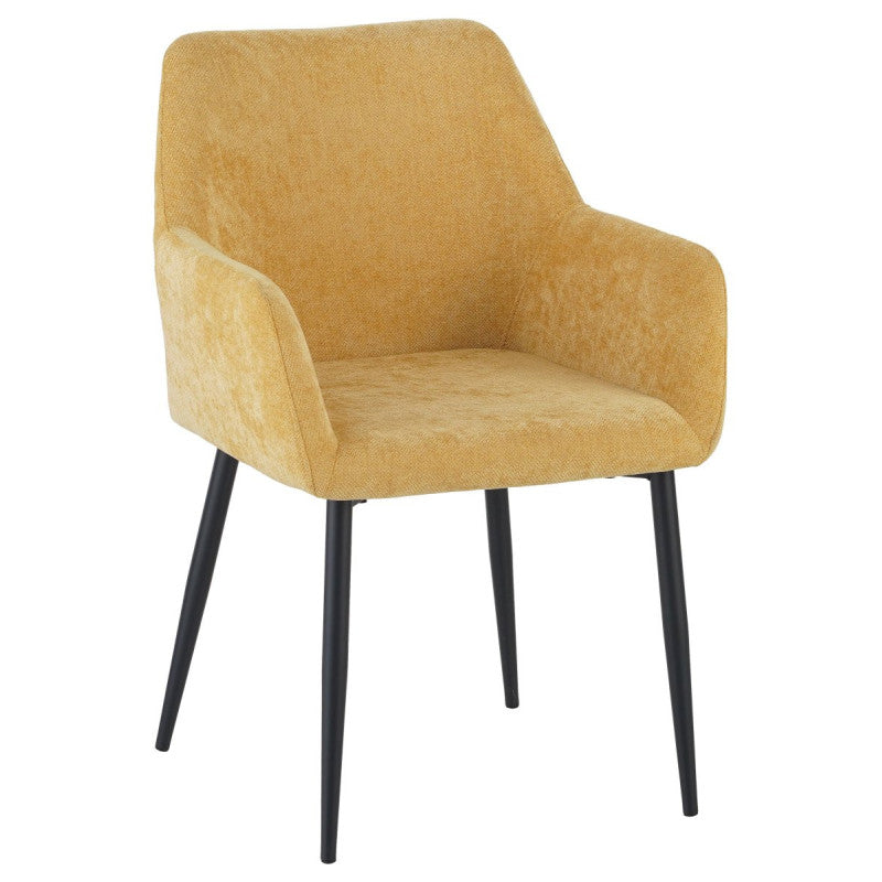 Set di 4 Poltrone Shirley In Tessuto Ocra