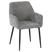 Set di 4 Poltrone Shirley In Tessuto Tortora