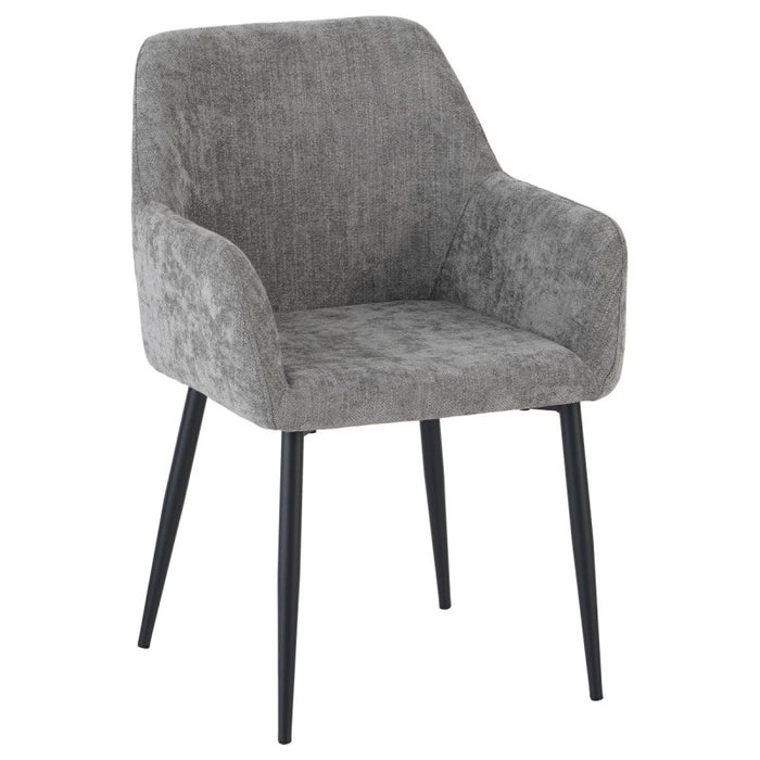 Set di 4 Poltrone Shirley In Tessuto Tortora