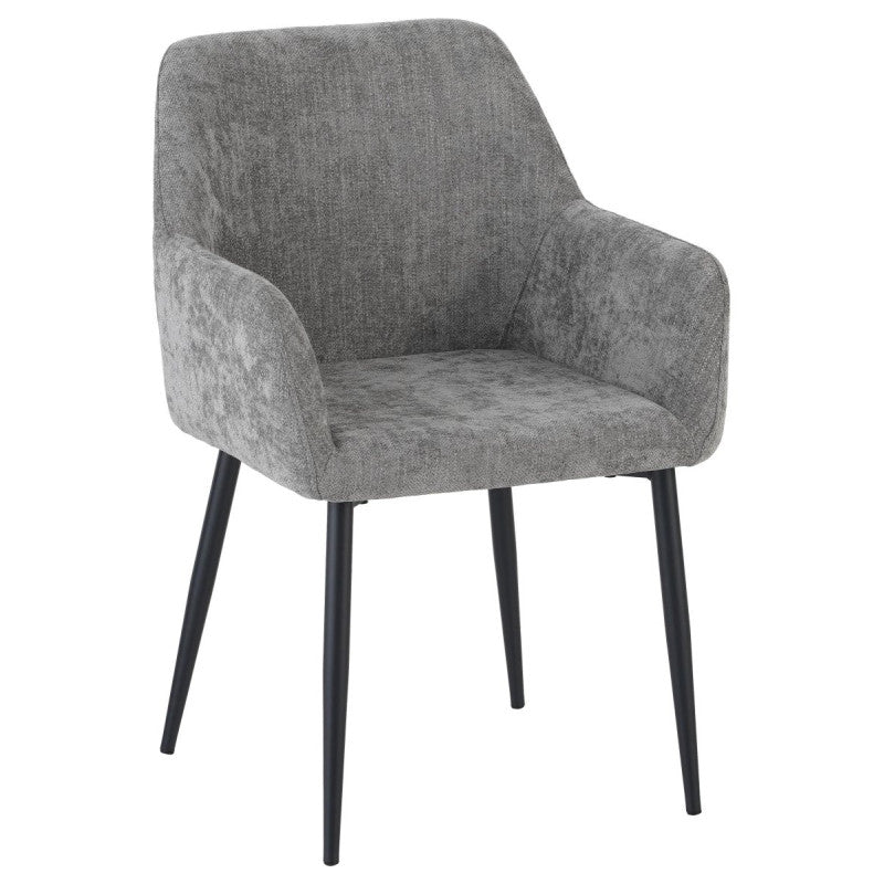 Set di 4 Poltrone Shirley In Tessuto Tortora