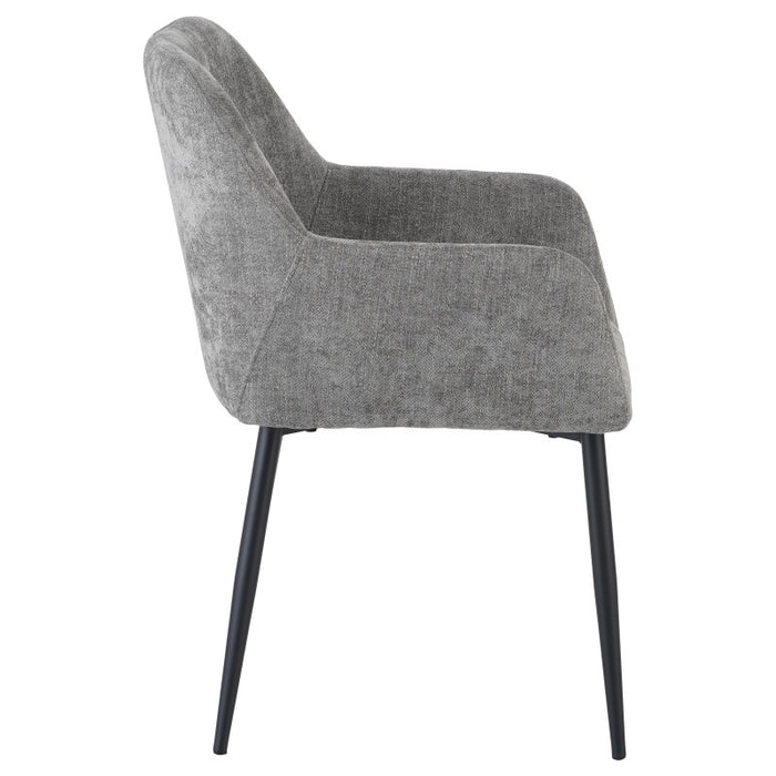 Set di 4 Poltrone Shirley In Tessuto Tortora