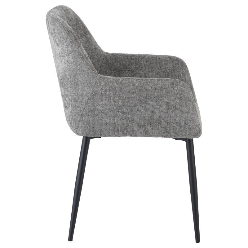 Set di 4 Poltrone Shirley In Tessuto Tortora