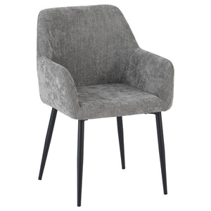 Set di 4 Poltrone Shirley In Tessuto Tortora