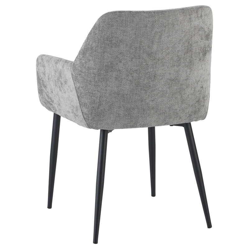 Set di 4 Poltrone Shirley In Tessuto Tortora