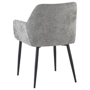 Set di 4 Poltrone Shirley In Tessuto Tortora