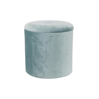 Set di 4 Pouf Contenitore Pieghevole Selina Velluto Turchese 38x38