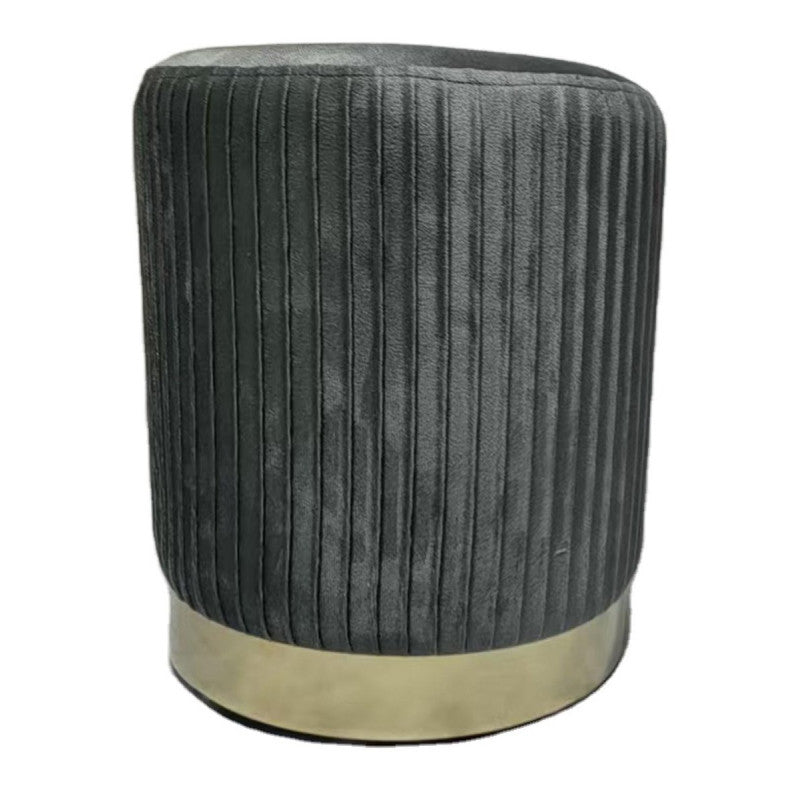 Set di 4 Pouf In Velluto Nolan Con Cuciture Verticali