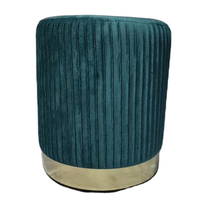 Set di 4 Pouf In Velluto Nolan Con Cuciture Verticali