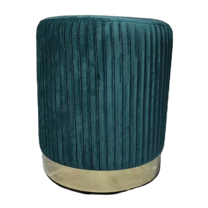 Set di 4 Pouf In Velluto Nolan Con Cuciture Verticali