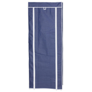 Set di 4 Scarpiere Armadio In Tnt 9 Ripiani Con Struttura Metallo 61x30x160cm Blu