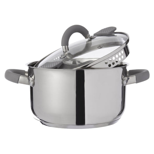 Set di 4 Scolatutto Cm 24 In Set S 18/10 Con Protezioni In Silicone