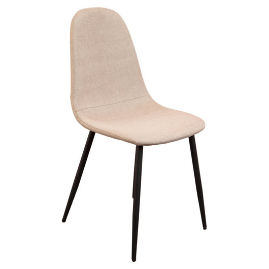 Set di 4 Sedie Alida In Tessuto Beige + Gambe Nere