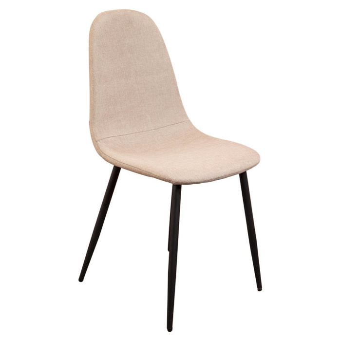 Set di 4 Sedie Alida In Tessuto Beige + Gambe Nere