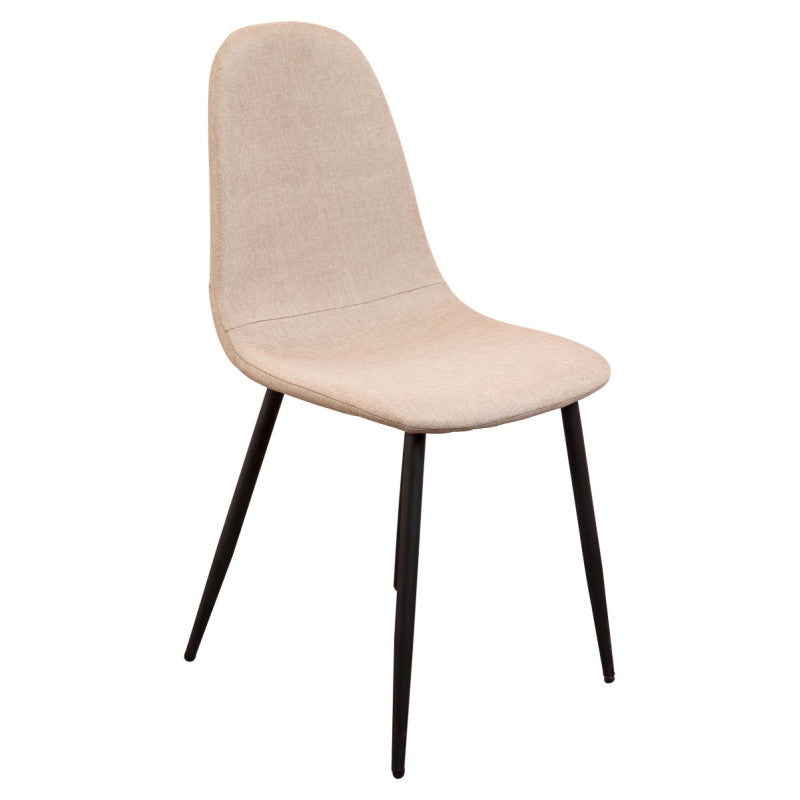 Set di 4 Sedie Alida In Tessuto Beige + Gambe Nere
