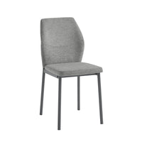 Set di 4 Sedie Anya In Tessuto Grigio Dimensione 56x42x88,5cm