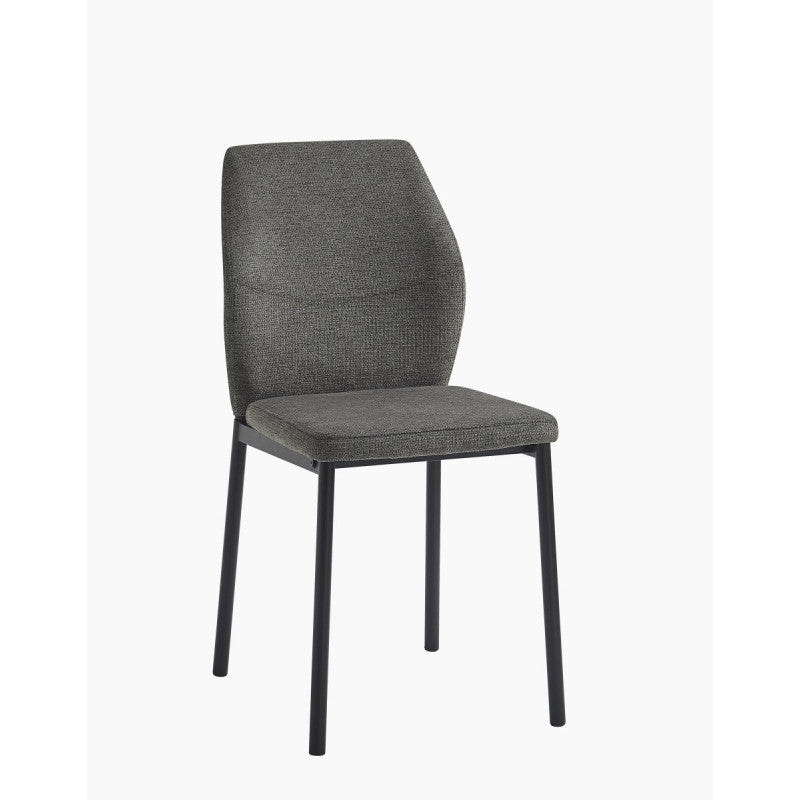 Set di 4 Sedie Anya In Tessuto Grigio Scuro Dimensione 56x42x88,5 Cm