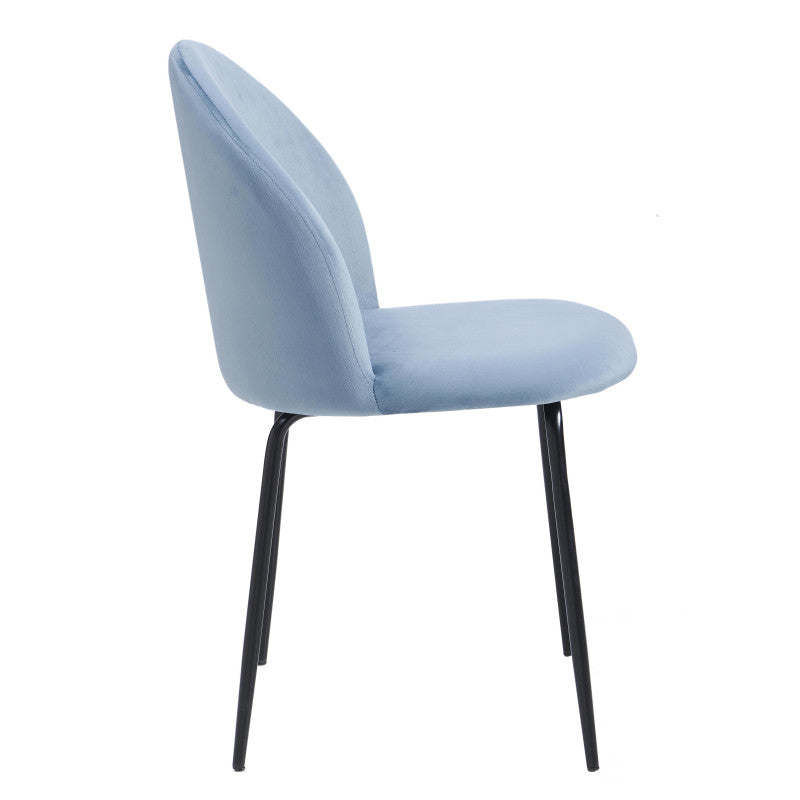 Set di 4 Sedie Bonnie Blu Avio Velluto 45x55x82