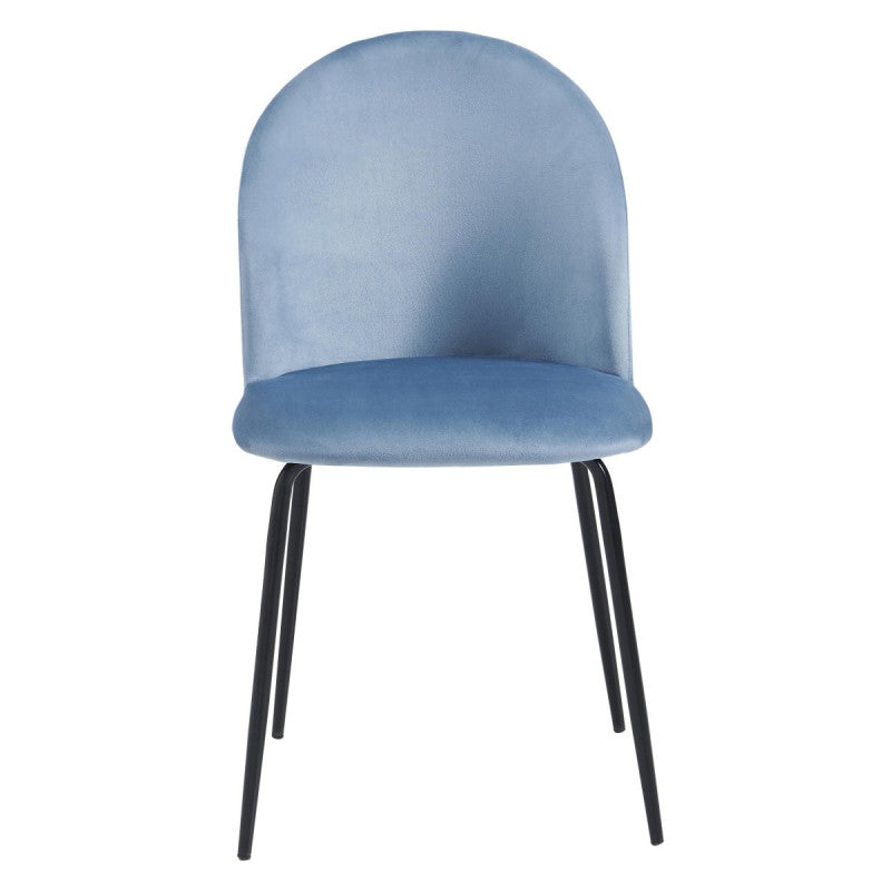 Set di 4 Sedie Bonnie Blu Avio Velluto 45x55x82