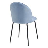 Set di 4 Sedie Bonnie Blu Avio Velluto 45x55x82