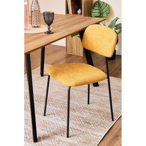 Set di 4 Sedie Brenda 45x44x81,5cm In Tessuto Senape