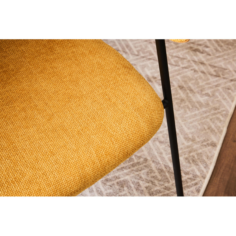 Set di 4 Sedie Brenda 45x44x81,5cm In Tessuto Senape