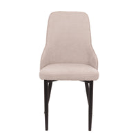 Set di 4 Sedie Chantal In Tessuto Beige E Gambe Nere Opaco