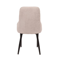 Set di 4 Sedie Chantal In Tessuto Beige E Gambe Nere Opaco