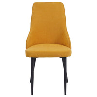 Set di 4 Sedie Chantal In Tessuto Senape E Gambe Nero Opaco