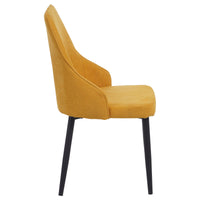 Set di 4 Sedie Chantal In Tessuto Senape E Gambe Nero Opaco