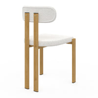 IDMarket - Set di 4 sedie da pranzo ESMA in metallo effetto legno e tessuto bouclette