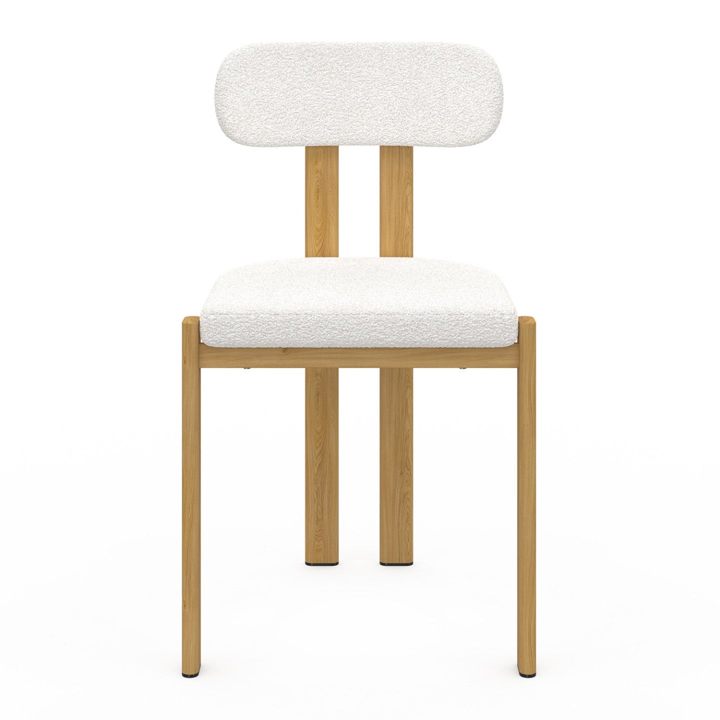 IDMarket - Set di 4 sedie da pranzo ESMA in metallo effetto legno e tessuto bouclette