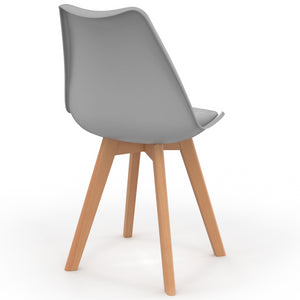 IDMarket - Set di 4 sedie da pranzo grigio chiaro SARA