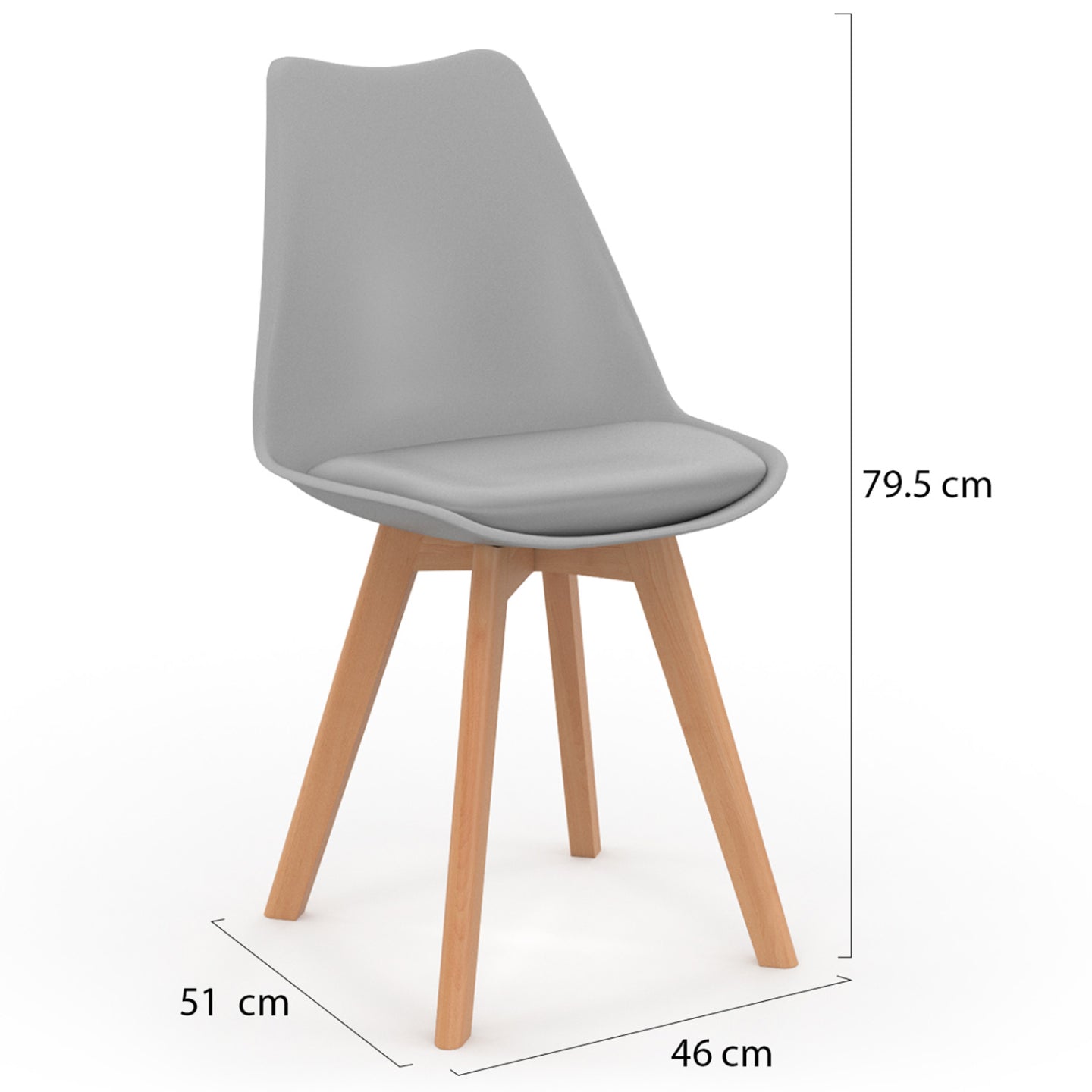 IDMarket - Set di 4 sedie da pranzo grigio chiaro SARA