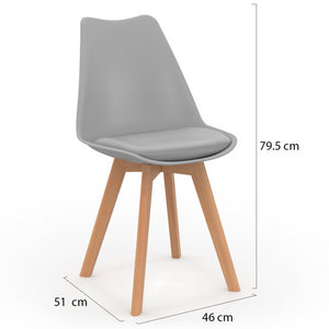 IDMarket - Set di 4 sedie da pranzo grigio chiaro SARA