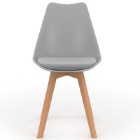 IDMarket - Set di 4 sedie da pranzo grigio chiaro SARA