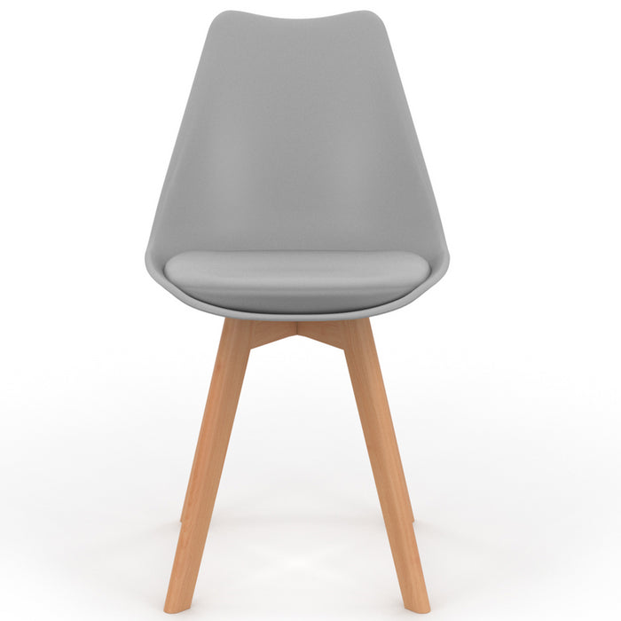 IDMarket - Set di 4 sedie da pranzo grigio chiaro SARA