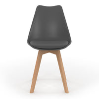 IDMarket - Set di 4 sedie da pranzo grigio scuro, grigio chiaro, bianco e giallo SARA