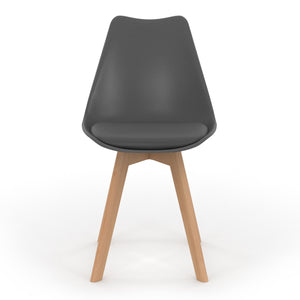 IDMarket - Set di 4 sedie da pranzo grigio scuro, grigio chiaro, bianco e giallo SARA