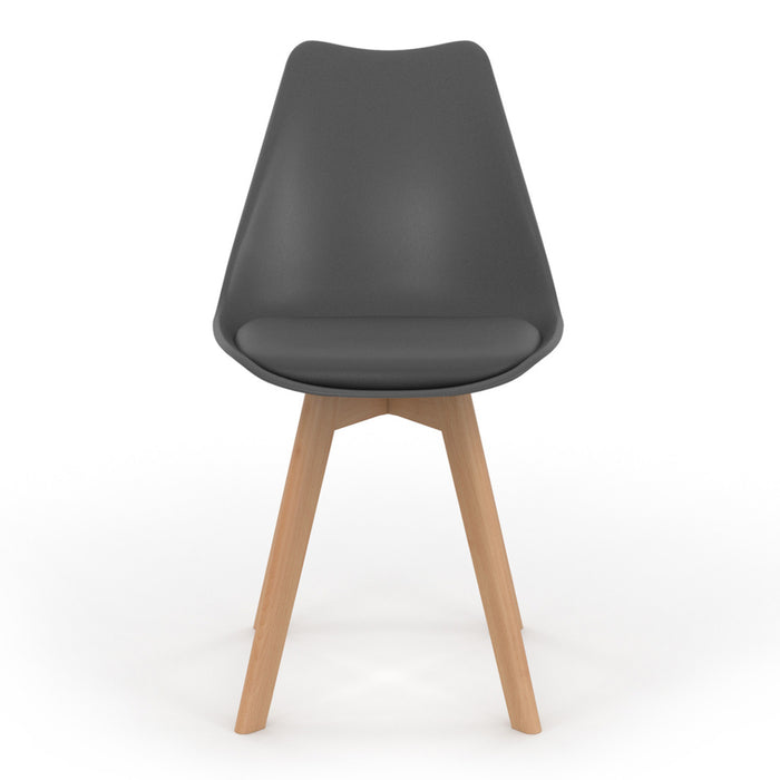 IDMarket - Set di 4 sedie da pranzo grigio scuro, grigio chiaro, bianco e giallo SARA