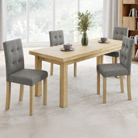 IDMarket - Set di 4 sedie da pranzo imbottite grigio POLGA